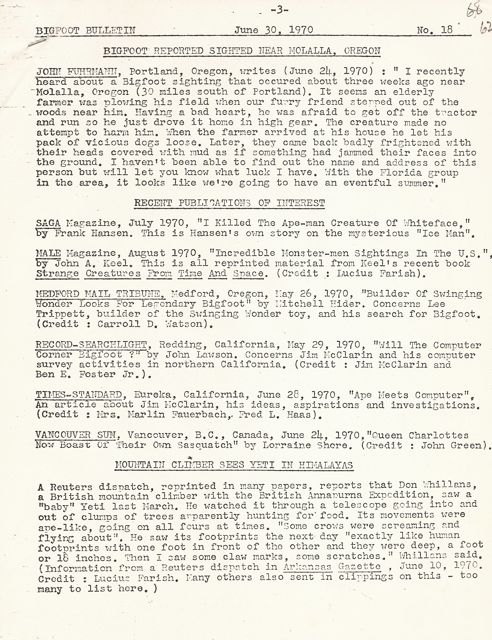 Bigfoot Bulletin #18 Pg 3