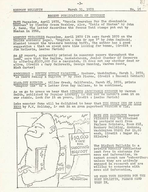 Bigfoot Bulletin #15 Pg 3