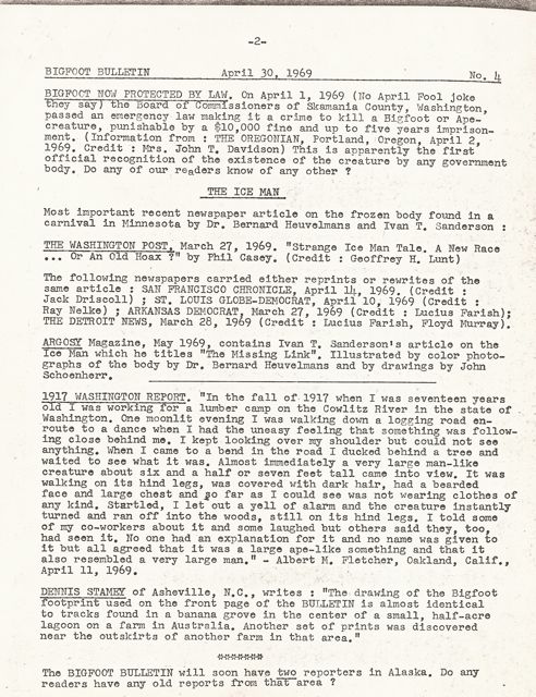 Bigfoot Bulletin #4