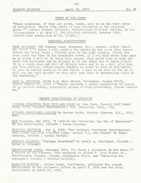 Bigfoot Bulletin #16 Page 2